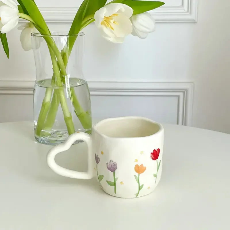 Heartfelt Floral Tea Mug - Furialuz