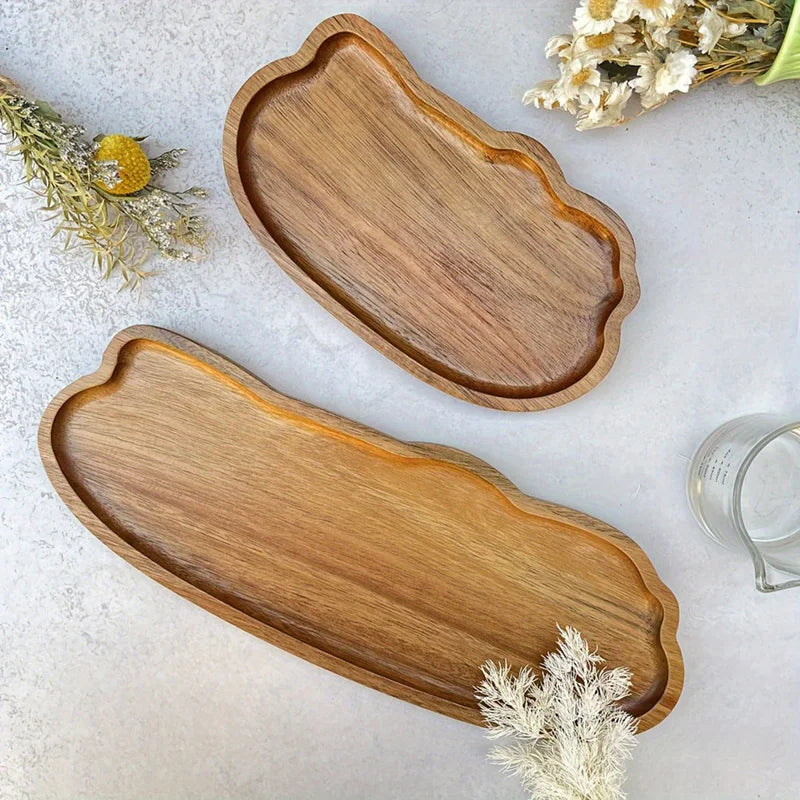 Japanese-Style Wooden Serving Tray - Furialuz