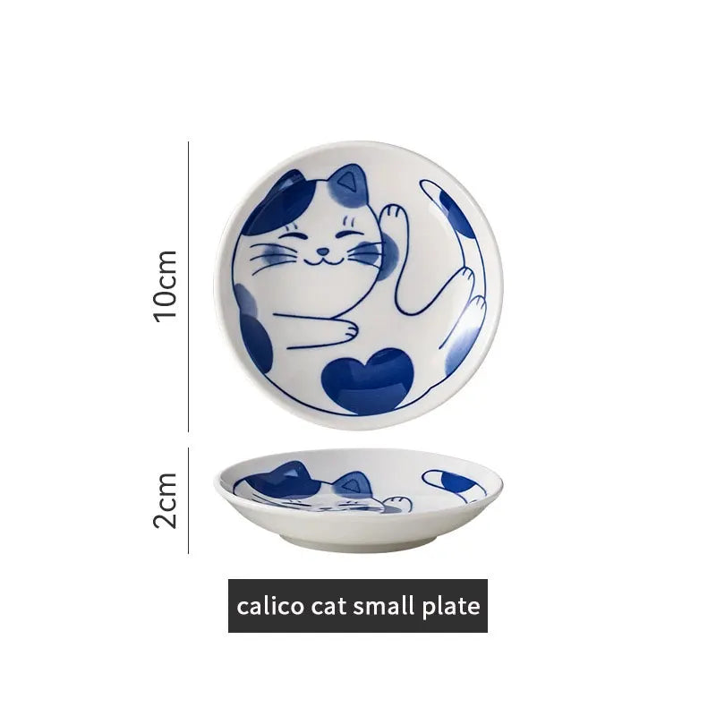 Lucky Cat Ceramic Plate - Furialuz