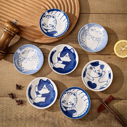 Lucky Cat Ceramic Plate - Furialuz