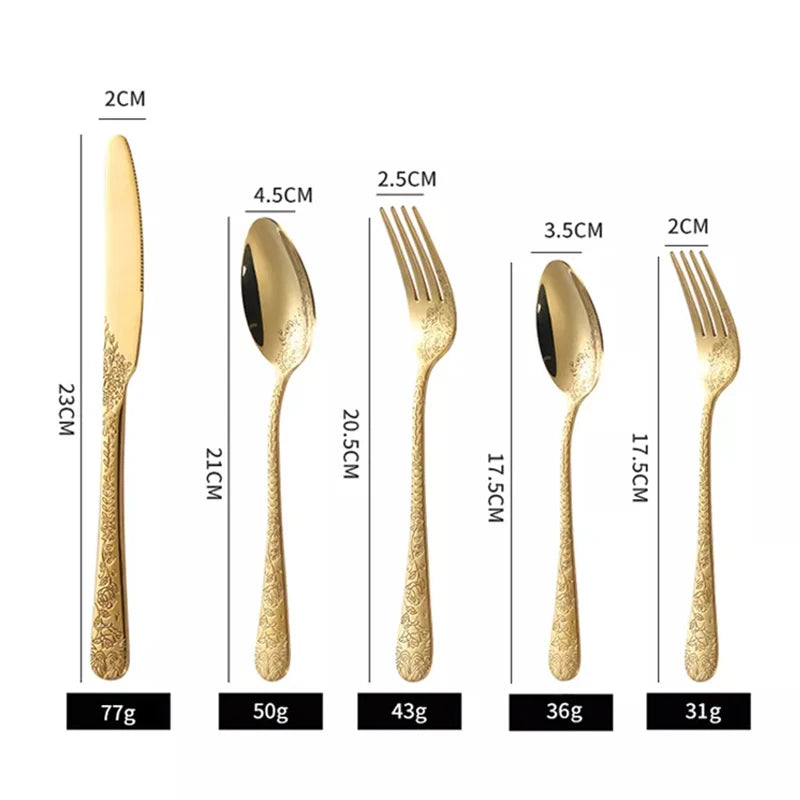 Aurora Gold Cutlery Set - Furialuz